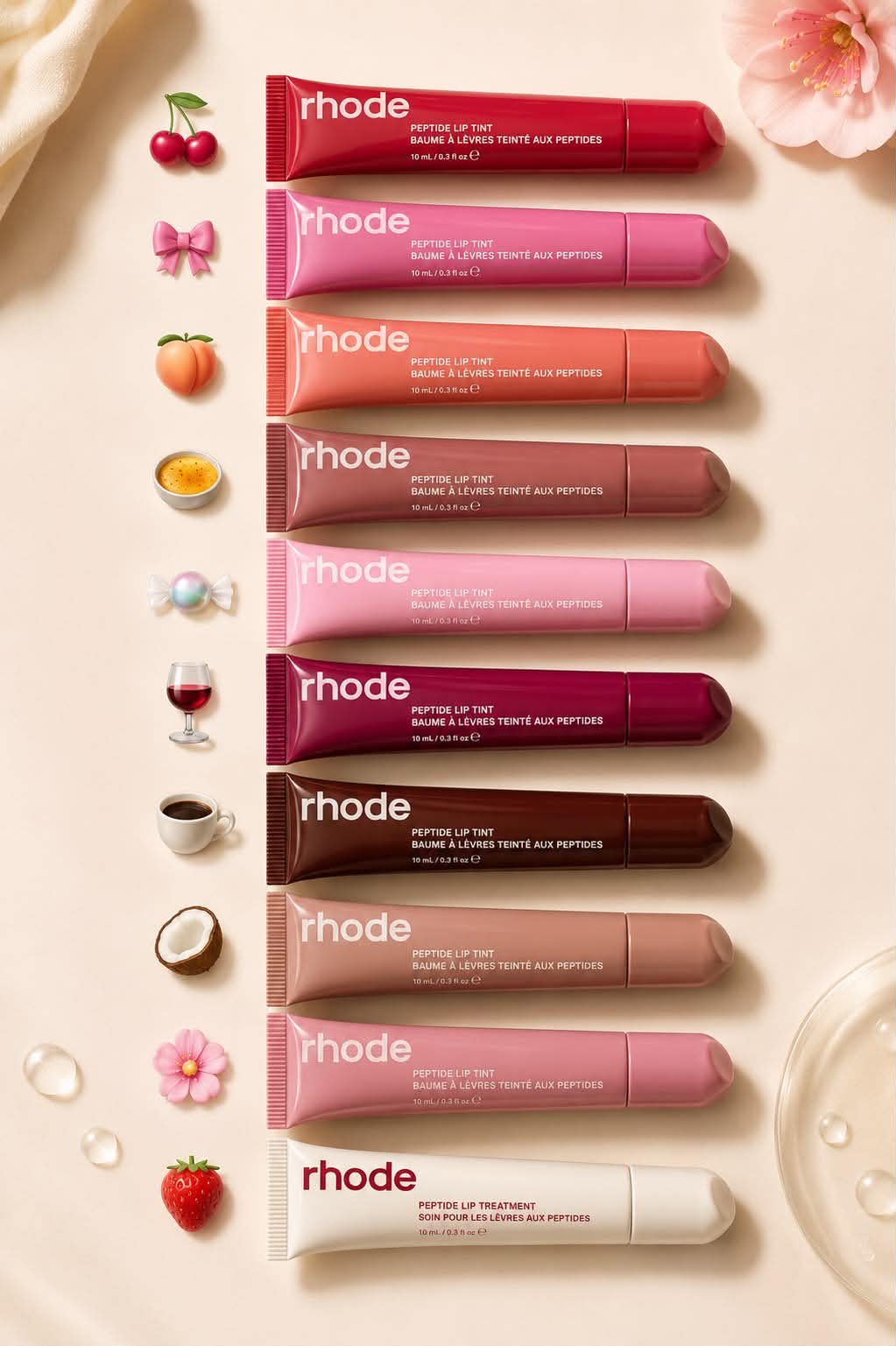 Rhode Peptide Lip Tint – Hydrating Lip Glossy Pack of 6 (Random Color)
